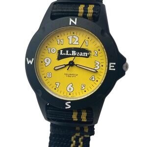 L.L. Bean Watch 38mm Unisex Yellow Black WR 150 Feet - Fresh Battery  Adjustable
